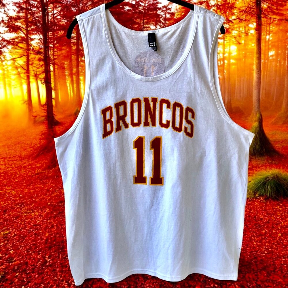Denver Broncos White Tank Top 11 HOF 2018 by District Concert Tee Mens XL